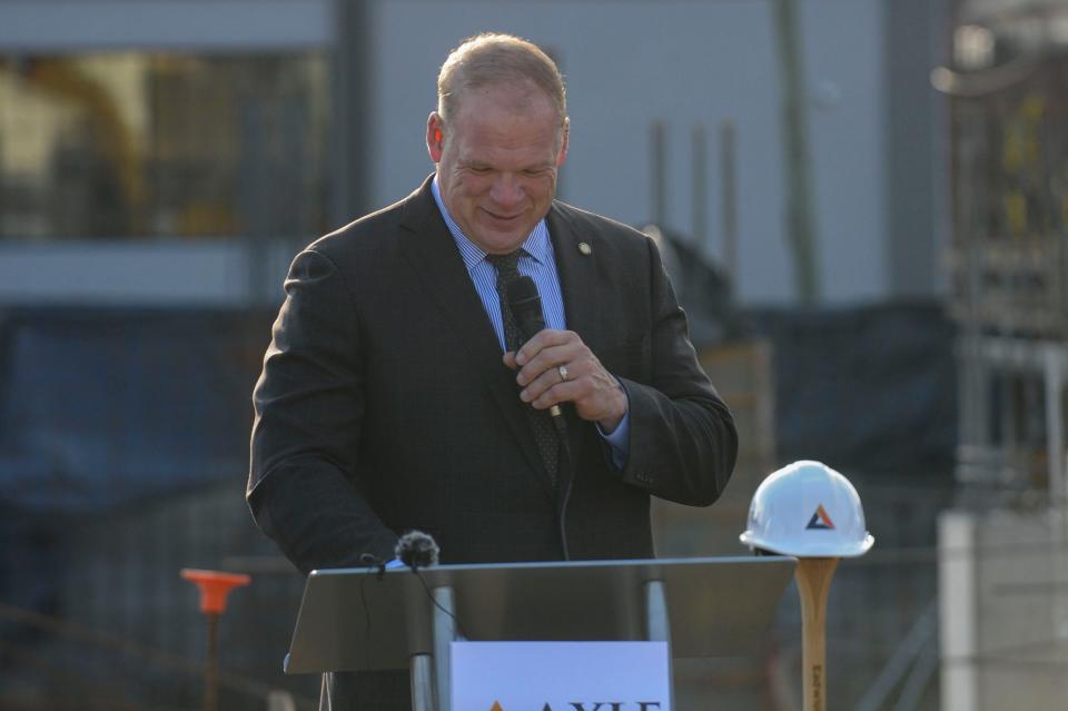 Knox County Mayor Glenn Jacobs, AKA WWE star Kane, campaigned for former President Donald Trump in Iowa.