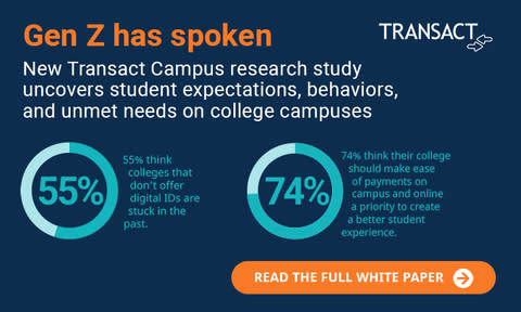 CORRECTING and REPLACING Transact Campus Announces National Study of Current College and High School Students Examining Financial Habits and Technology Use
