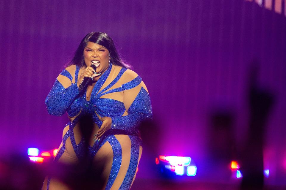 Lizzo performs during her ‘The Special 2our’ show at FedExForum in Memphis, Tenn., on Monday, April 24, 2023. 
