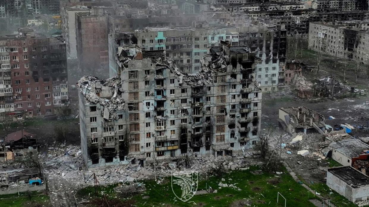 Destruction in Bakhmut (via REUTERS)