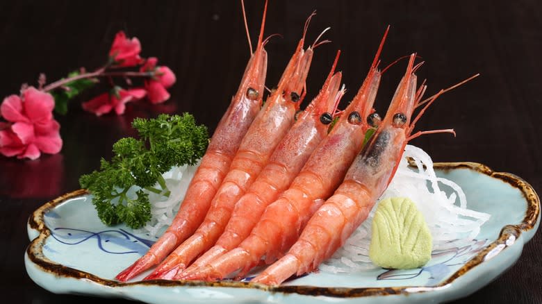 raw shrimp sashimi