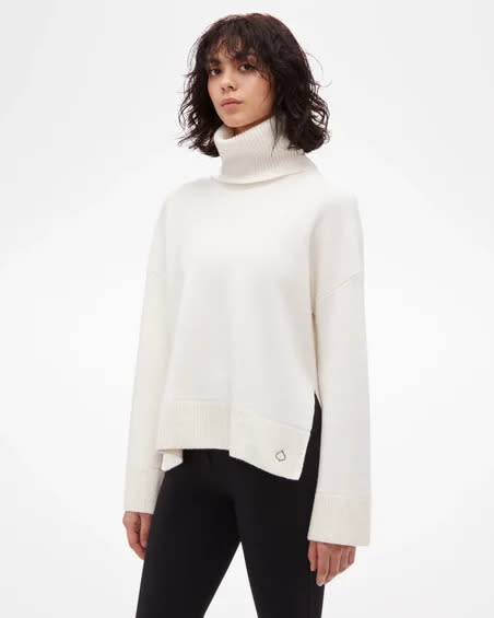 White cashmere sweater