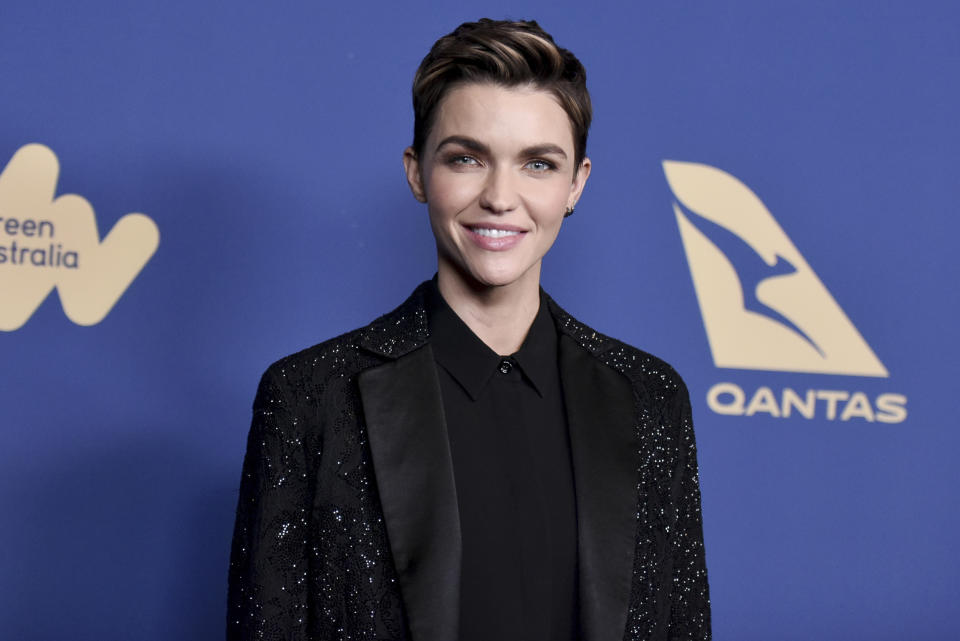 Ruby Rose attends the 8th Annual Australians in Film Awards at the InterContinental Hotel on Wednesday, Oct. 23, 2019, in Los Angeles. (Photo by Richard Shotwell/Invision/AP)