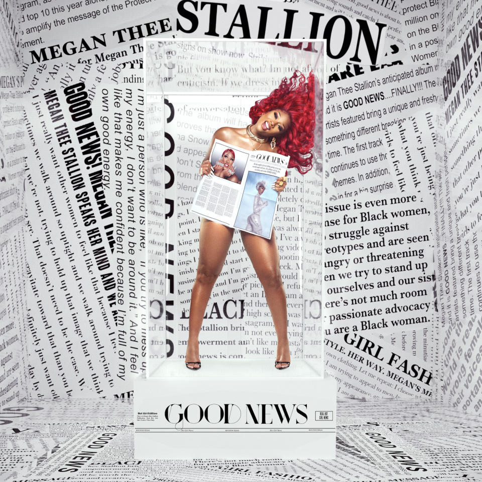 La portada de "Good News" el álbum debut de Megan Thee Stallion en una imagen proporcionada por 300 Entertainment. El álbum será lanzado el 20 de noviembre de 2020. (300 Entertainment via AP)