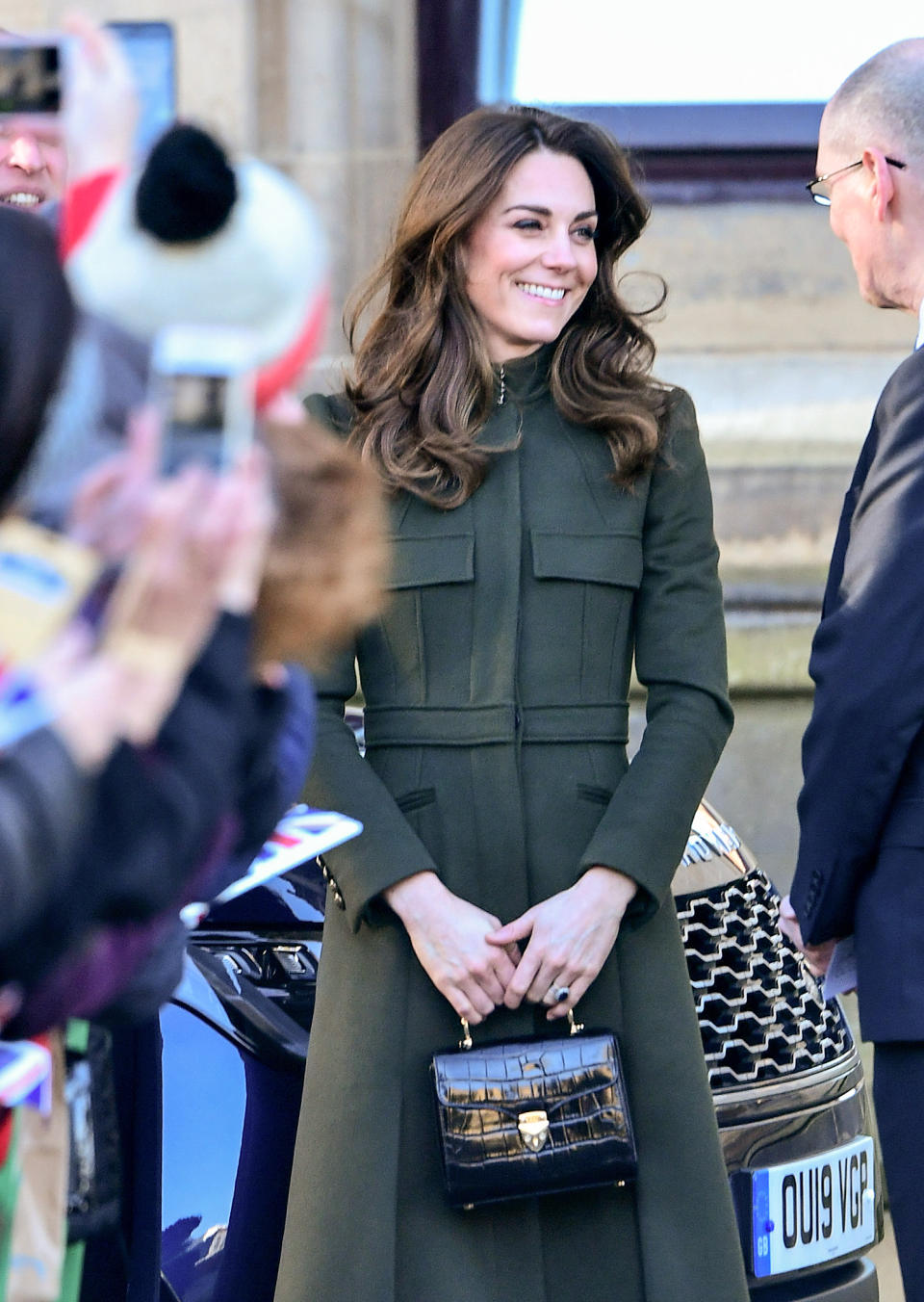 BRADFORD, ENGLAND - JANUARY 15: The Duchess of Cambridge visits City Hall in Bradford's Centenary Square, to join a group of young people from across the community to hear about life in Bradford, on January 15, 2020 in Bradford, United Kingdom. (Photo by Samir Hussein/WireImage)