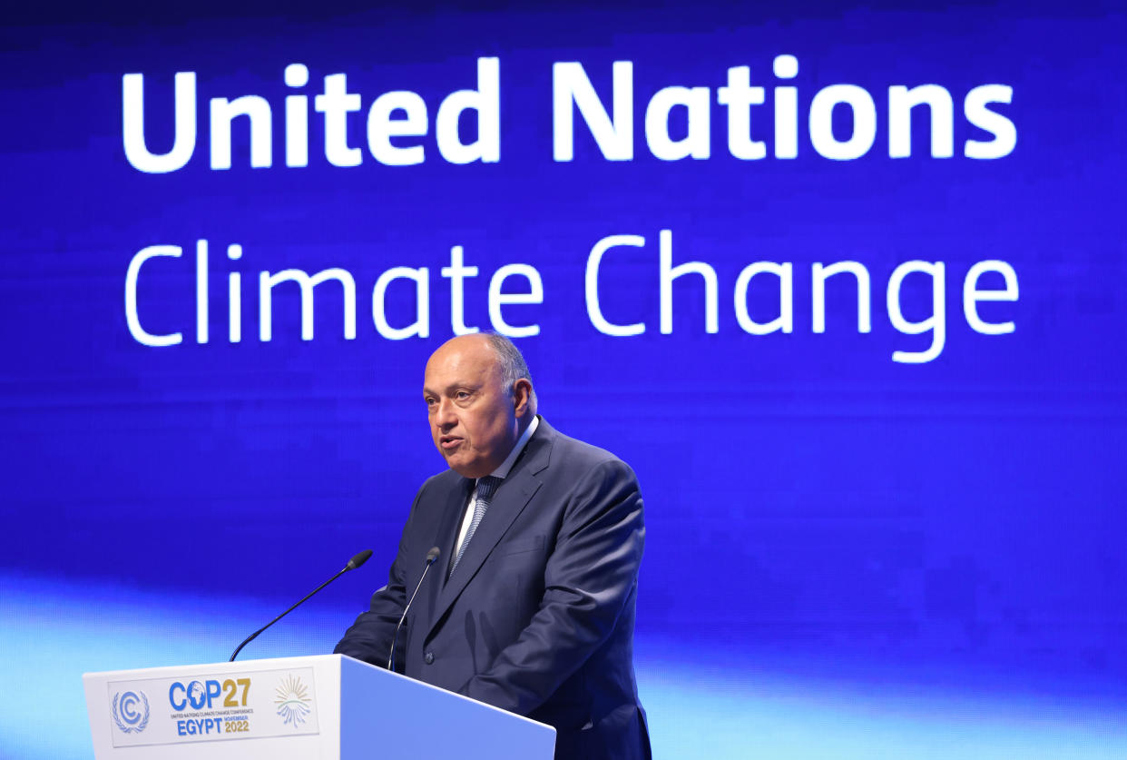 Egyptian Foreign Minister Sameh Shoukry is serving as the president of this year’s COP27 conference in Sharm el-Sheikh, Egypt.