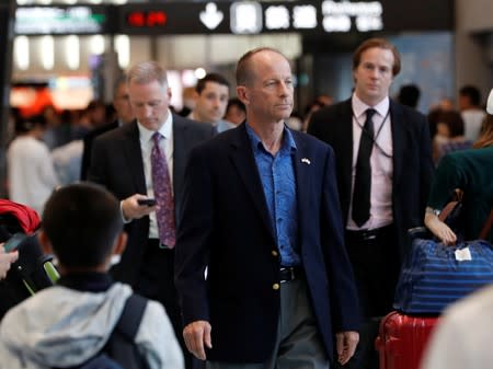 U.S. Assistant Secretary of State for East Asian and Pacific Affairs David Stilwell arrives at Narita international airport in Narita