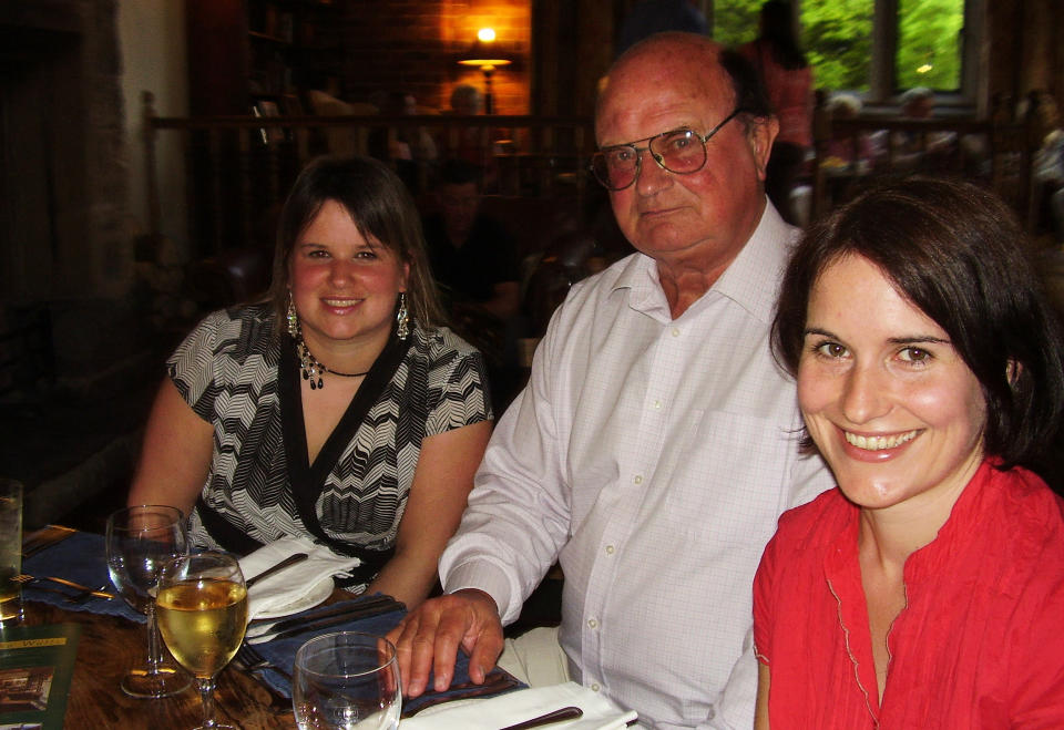 Joanna Quinn (right) with her sister and their father, Tony. (Courtesy Joanna Quinn)