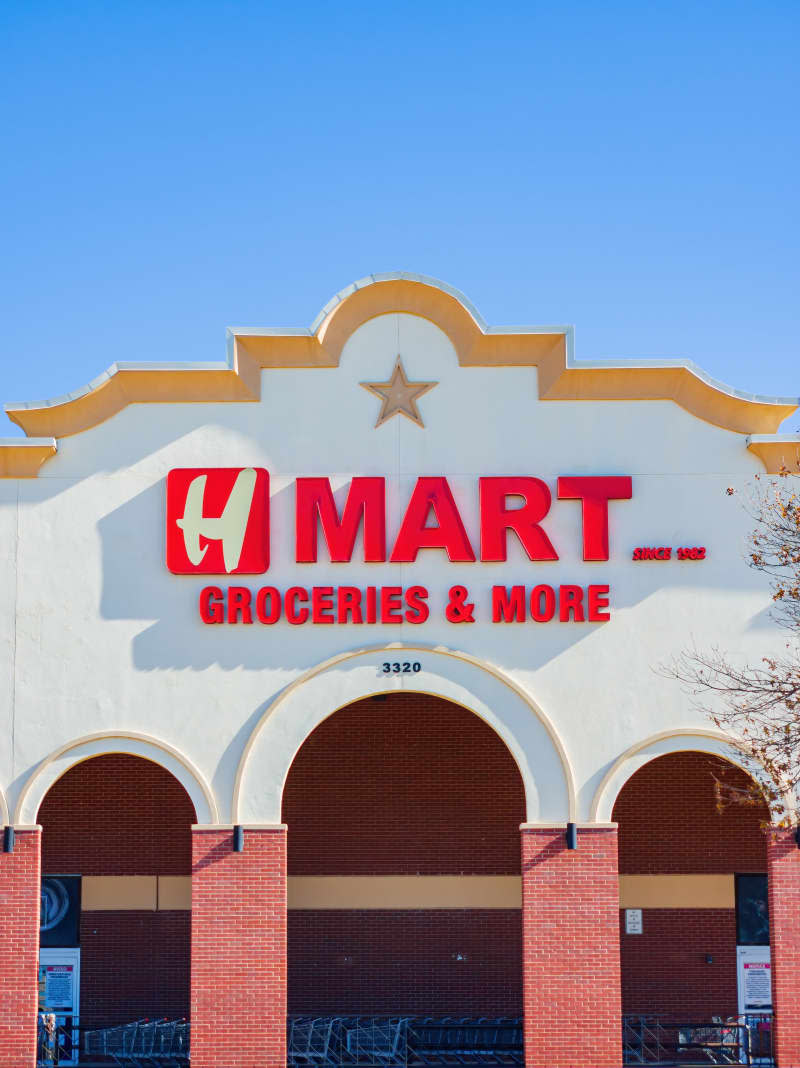 Exterior view of the H Mart.