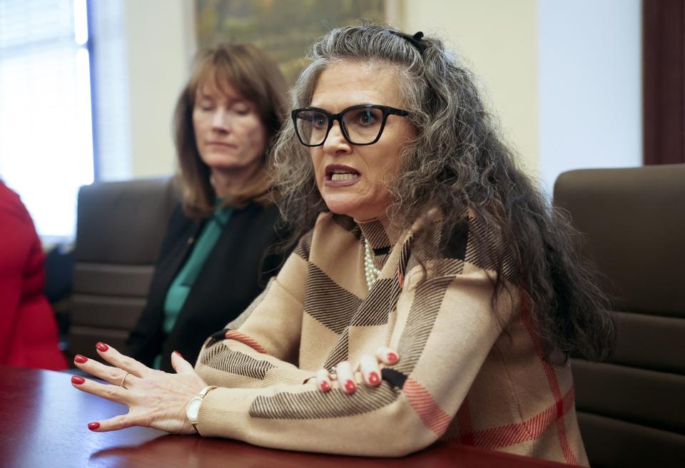 Senate Minority Assistant Whip Jen Plumb, D-Salt Lake City, speaks during a House and Senate Minority press conference at the Capitol in Salt Lake City on Tuesday, Jan. 16, 2024. | Kristin Murphy, Deseret News