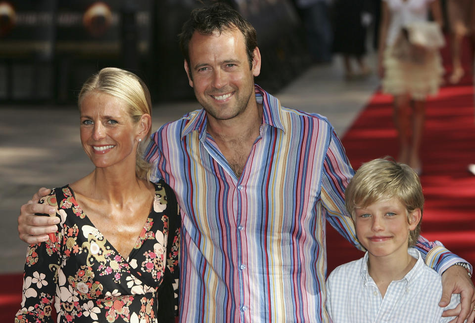 LONDON - JUNE 19:  Ulrika Jonsson and Lance Gerrard-Wright arrive for the UK Premiere of Tom Cruise's new blockbuster 