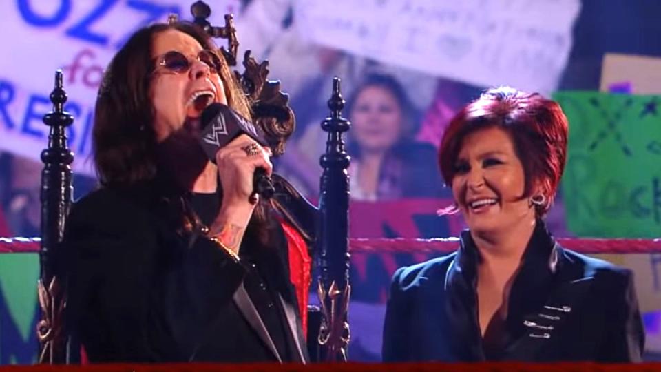 Ozzy Osbourne and Sharon Osbourne on WWE Raw