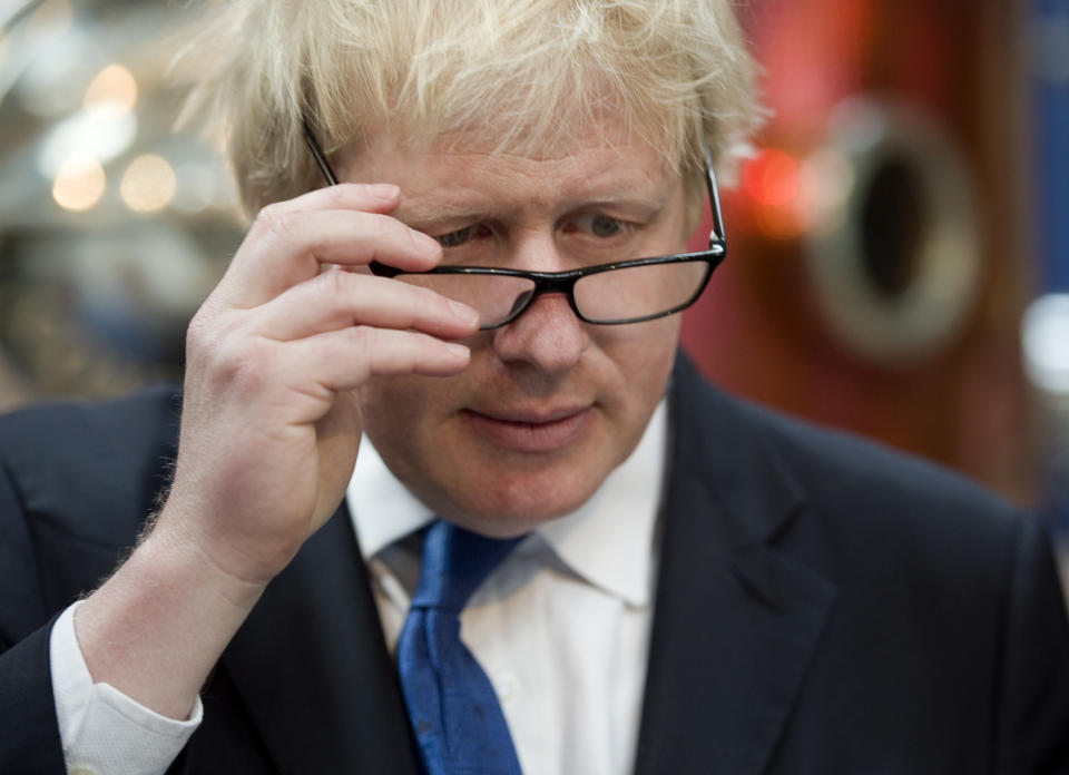 Mayor of London Boris Johnson visits Sipsmith's Gin distillery in Chiswick, London, the first copper distillery in the capital for 200 years. PRESS ASSOCIATION Photo. Picture date: Friday April 17, 2015. Mr Johnson has not ruled out becoming a minister in the first year of a Tory government but said David Cameron would not be in favour of such a move. Mr Johnson insisted he could not see how a ministerial position would be compatible with his job as Mayor of London, which will end in May 2016. After that the road would be clear for Mr Johnson to be promoted to government if the Tories form it and he becomes MP for Uxbridge and South Ruislip. But Mr Johnson stressed that his current mayoral position was like running a big budget government department already. See PA story ELECTION Boris. Photo credit should read: Anthony Devlin/PA Wire