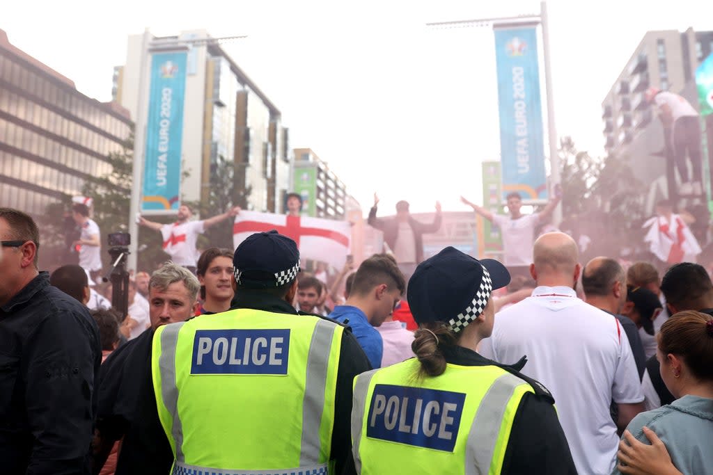 Fans clashed with police at the Euro 2020 final  (Getty Images)
