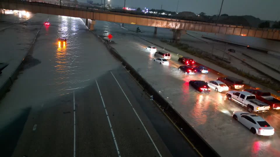 Multiple vehicles were stranded in flood waters in North Dallas Tuesday. - Michael Beard/LSM