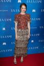 <p>At the Paris premiere of ‘La La Land’, Emma dazzled in a red and gold dress. [Photo: Getty] </p>