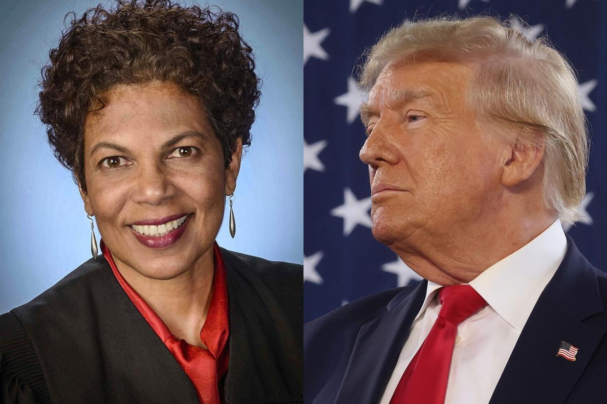 Judge Tanya Chutkan on one side, Donald Trump on the other.