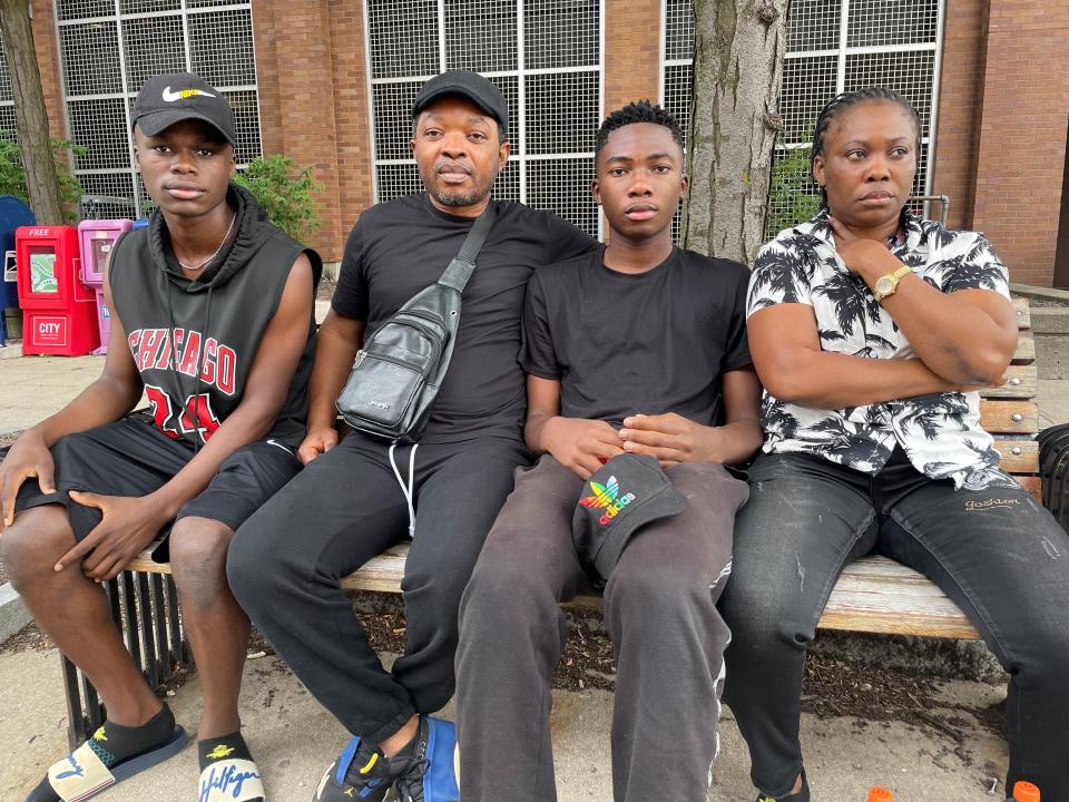 The Adolfo family arrived in Rochester from New York City Aug. 7. They traveled from Angola to seek asylum in the United States due to threat of violence. From left: Mateus, Leba, Eduamio and Nadina.