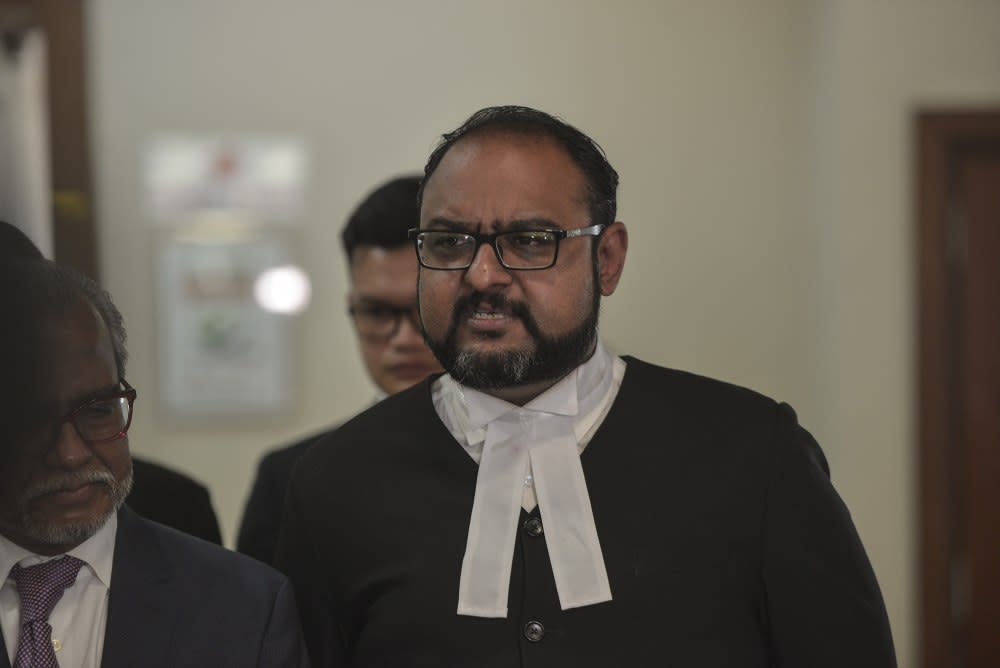 Defence lawyer Harvinderjit Singh says Datuk Seri Najib Razak's alleged spending of RM42 million of SRC International Sdn Bhd does not constitute criminal breach of trust (CBT). ― Picture by Shafwan Zaidon