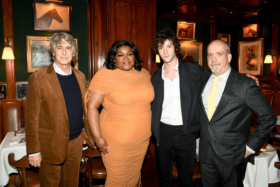 Alexander Payne, Da'Vine Joy Randolph, Dominic Sessa, Paul Giamatti at Lunch celebrating The Holdovers