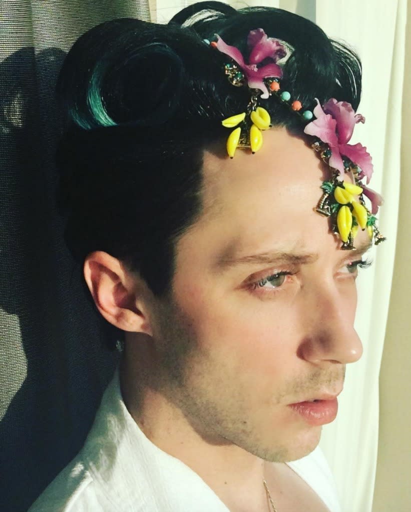 Just a glimpse at Johnny Weir's over-the-top Olympics wardrobe. (Photo: Instagram/johnnygweir)