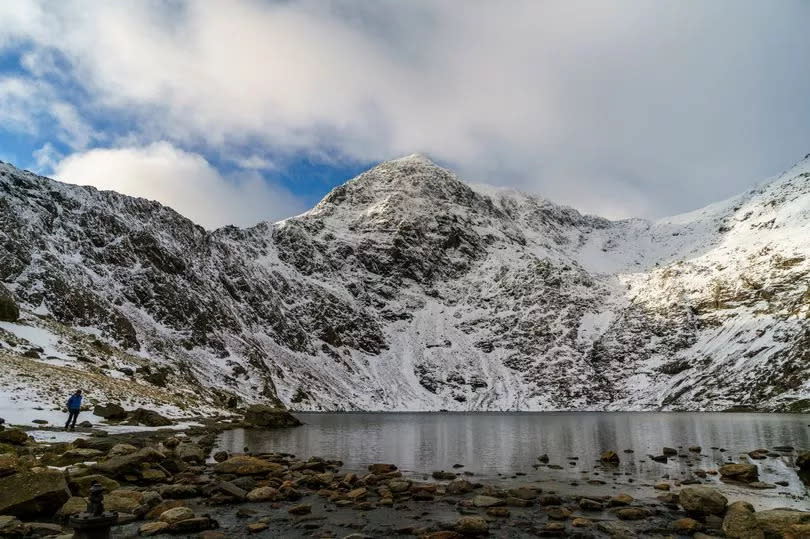 Mount Snowdon from the town of Bethesda, Wales