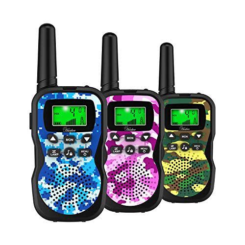 6) Huaker 3 Pack Kids Walkie Talkies