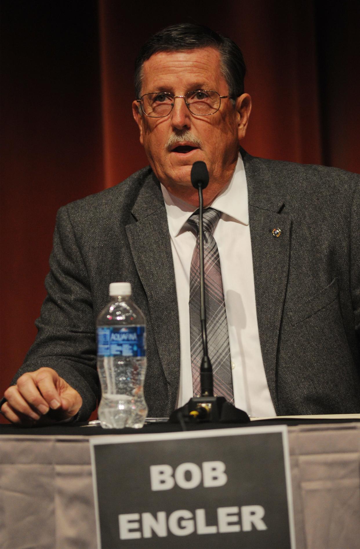 Thousand Oaks Mayor Pro Tem Bob Engler was chosen by the City Council Tuesday night to be the city's new mayor for the next year. The first term councilman is shown here speaking at a 2018 candidates forum.