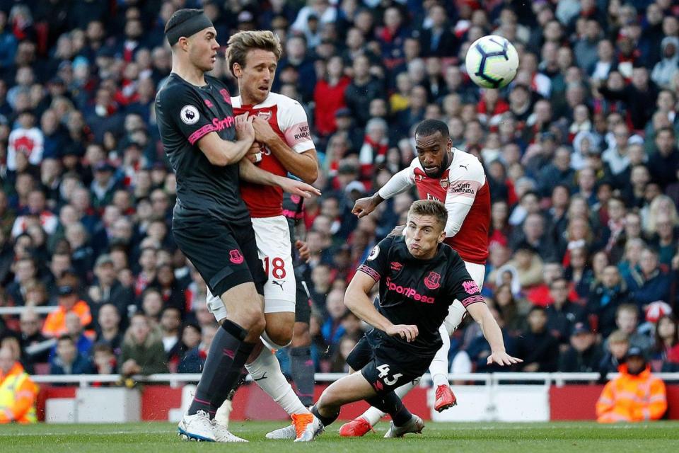 Lacazette opened the scoring with a superb strike. (AFP/Getty Images)