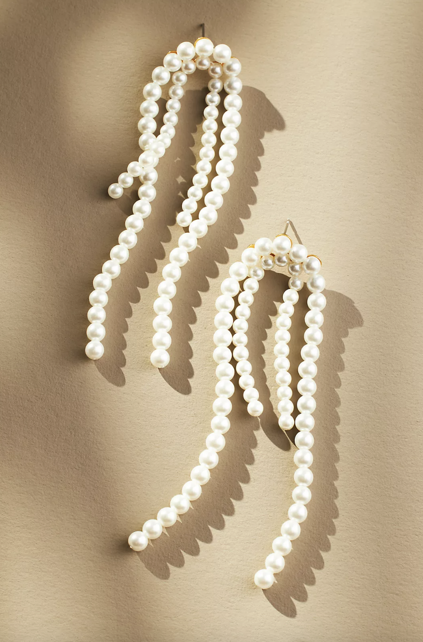 Layered Pearl Strand Earrings (photo via Anthropologie)