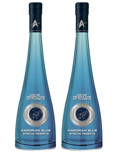 A bottle of 2021 Andorian Blue Chardonnay