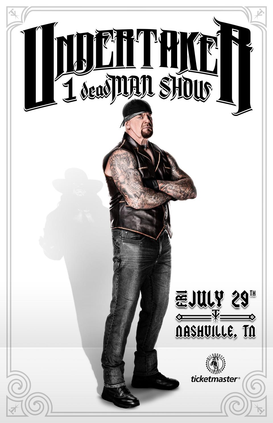 The seven-time world champion will debut his intimate, storytelling-driven, "UNDERTAKER 1 deadMAN SHOW" at Wildhorse Saloon.