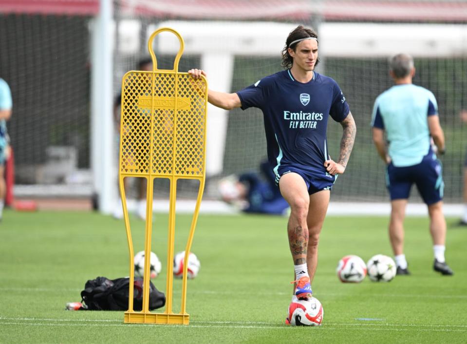 Calafiori has signed for Arsenal (Arsenal FC via Getty Images)