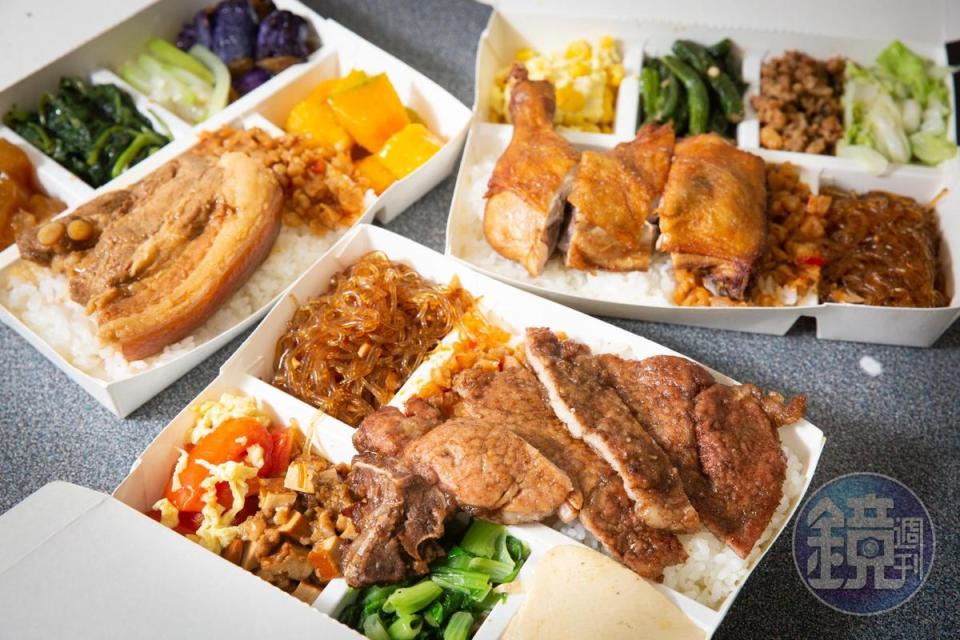 熱海排骨大王是花蓮第一家排骨飯，80年代首創16道配菜隨客挑選，菜色變化多元。
