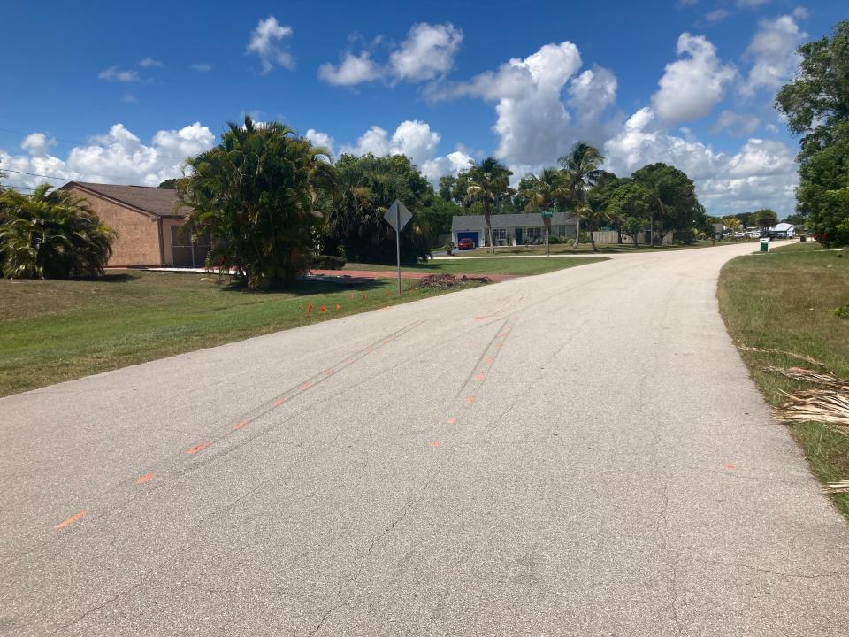 An area of Southeast Charleston Drive where Port St. Lucie police said Michael Tramantano, 72, was fatally struck Aug. 3, 2022, by a vehicle.
