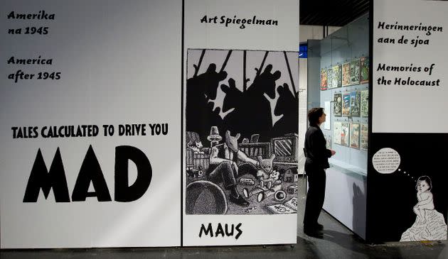 A museum worker is seen preparing an exhibition at the Jewish Historical Museum in Amsterdam in 2008. The exhibition, entitled 