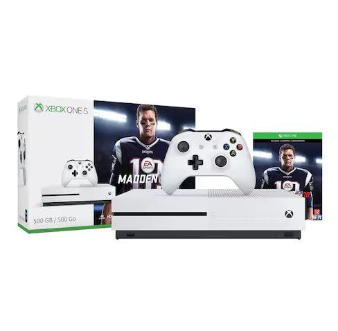 Full Price: $280<br /><a href="https://www.kohls.com/product/prd-3061912/xbox-one-s-500gb-madden-nfl-18-bundle.jsp?skuId=Microsoft%20Xbox%20One%20S&amp;search=3061912&amp;submit-search=web-regular" target="_blank"><strong>Sale Price: $190</strong></a>&nbsp;(and get $45 Kohl's Cash)