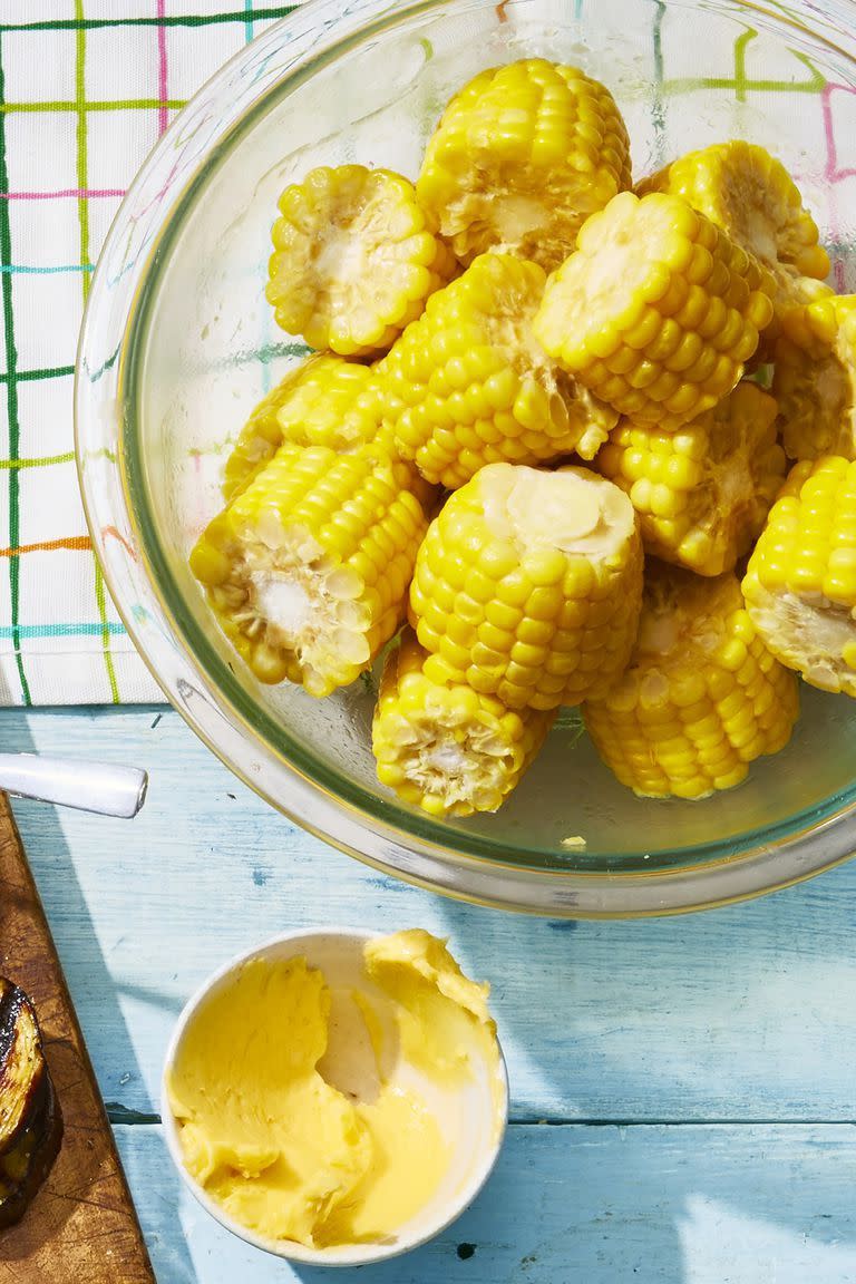 <p>Give summer a warm welcome by complementing your main with these sweet and spicy corn wheels. Top tip: The more honey butter, the better.</p><p>Get the <a href="https://www.goodhousekeeping.com/food-recipes/easy/a21946328/corn-wheels-with-hot-honey-butter-recipe/" rel="nofollow noopener" target="_blank" data-ylk="slk:Corn Wheels with Hot Honey Butter recipe;elm:context_link;itc:0;sec:content-canvas" class="link "><strong>Corn Wheels with Hot Honey Butter recipe</strong></a><em>.</em></p>