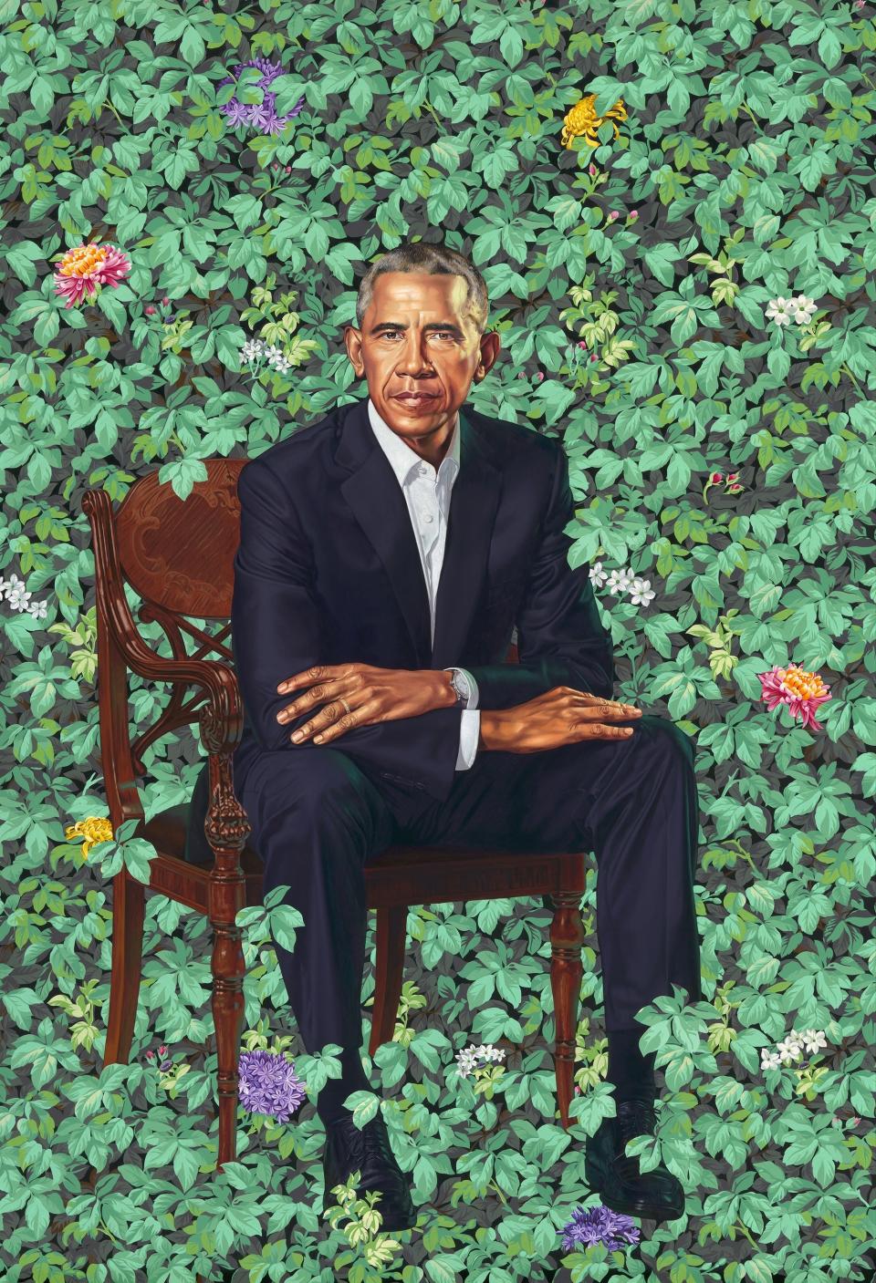 President Barack Obama, painted by New York–based artist Kehinde Wiley.