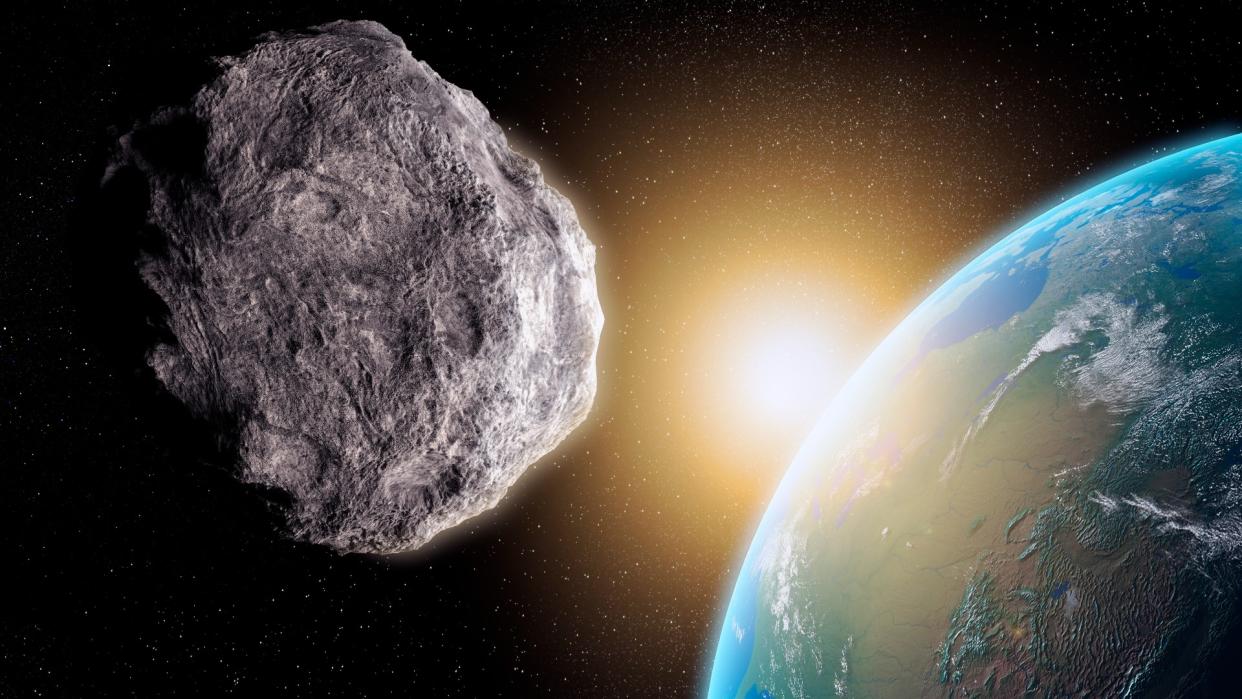  An artist's impression of a near-Earth asteroid. 