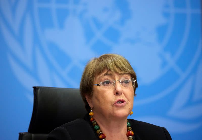 FILE PHOTO: U.N. High Commissioner for Human Rights Bachelet attends a news conference in Geneva