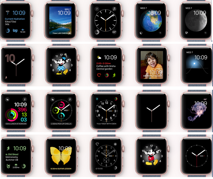 The Apple Watch OS now offers a dizzying number of faces.