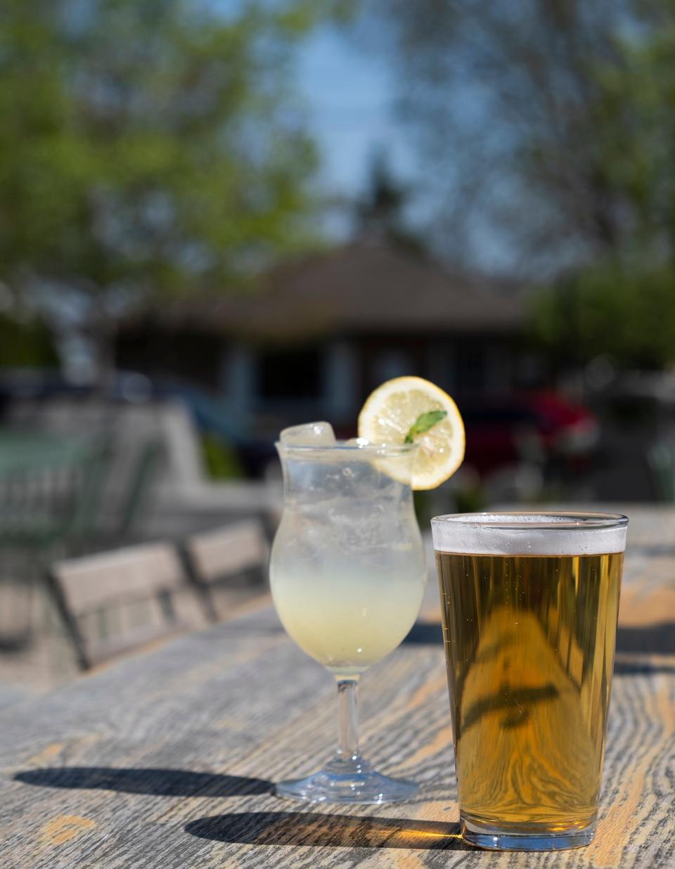 A Frühling Spritz cocktail and pilsner at HillGarten Beer and Wine