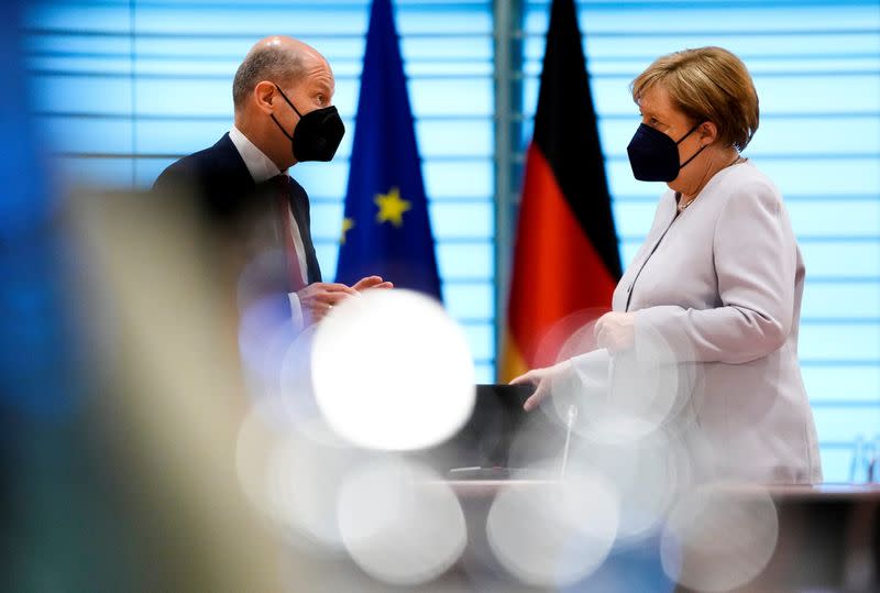 FILE PHOTO: Weekly German cabinet meeting with Chancellor Merkel in Berlin