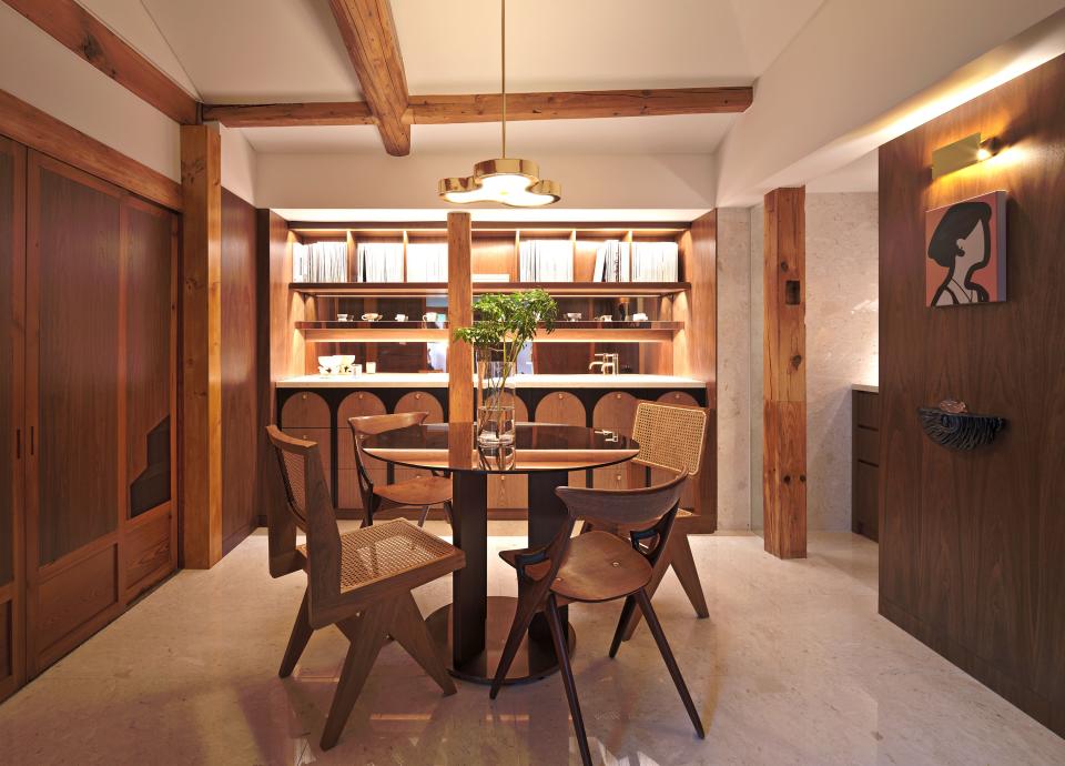 The dining area of designer Teo Yang's home.