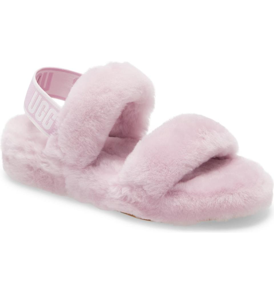 4) Genuine Shearling Slingback Slipper