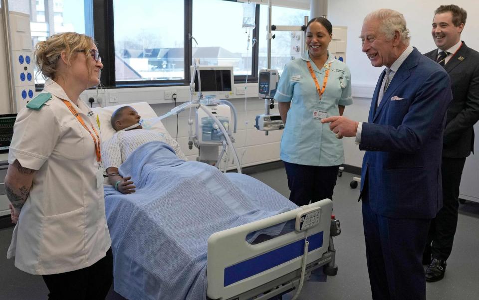 The King spoke to students when he opened a new frontline medical teaching hub in east London - Frank Augstein/AFP