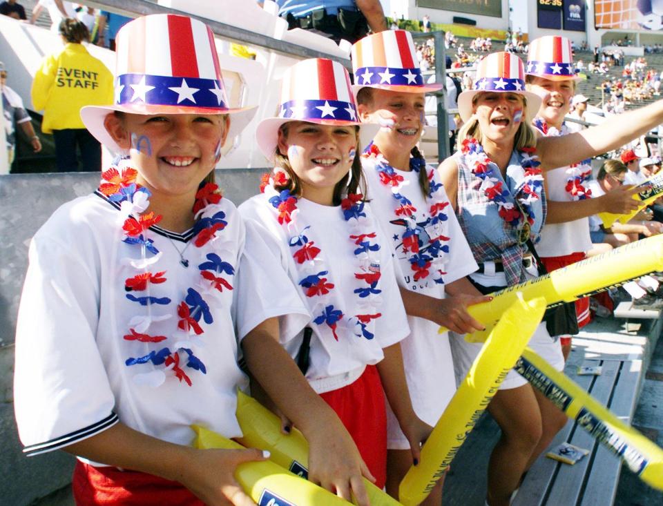 Young women enjoyed the women's World Cup in 1999, from the Rose Bowl where the final was played to around the country where millions tuned in.