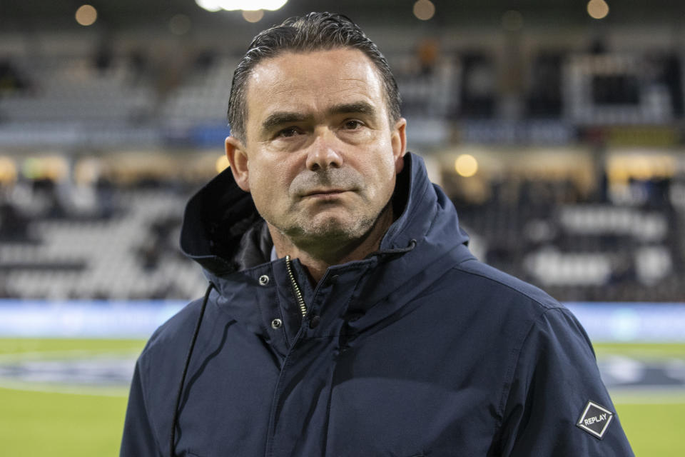 Seen here, Ajax sporting director Marc Overmars prior to the Dutch Eredivisie match against Heracles Almelo in October, 2021.