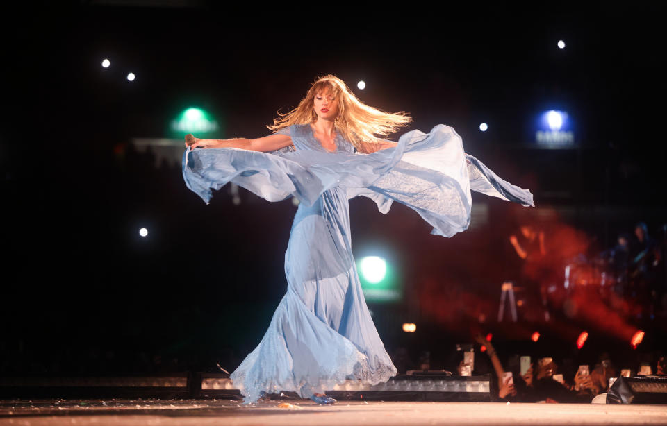 Taylor Swift performs onstage during The Eras Tour in Buenos Aires